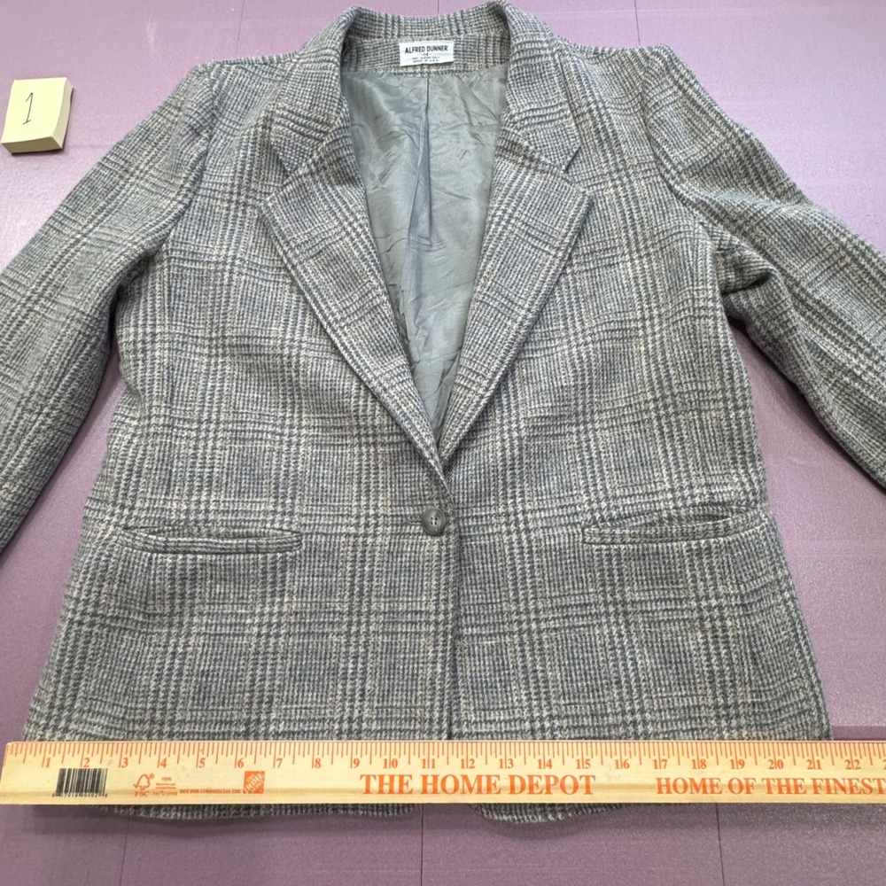 Alfred Dunner Women Plaid Blazer Size 14 Wool Blend Classic Professional Office - Picture 5 of 11